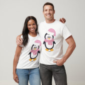 Roze Kerstmis Pinguïn Basic Mannen T-shirt (Unisex)