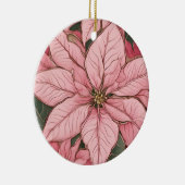 Roze Kerstmis Poinsettia Design Keramisch Ornament (Rechts)