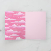 Roze Kerstmis Rendier Gepersonaliseerd Schattige Feestdagen Kaart (Binnen)