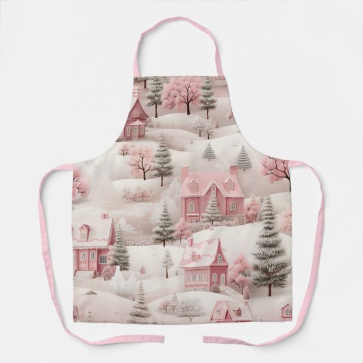  roze Kerstmis Schort (Voorkant)