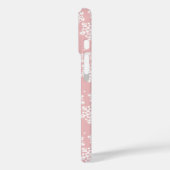 Roze Kerstmis Sneeuwvlokken Patroon Case-Mate iPhone Case (Achterkant / Links)