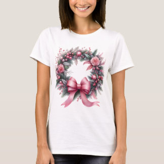 Roze kerstmis t-shirt