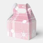 Roze Kerstmisgeplakte Sneeuwvlokken Bedankdoosjes (Achterkant)