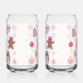 Roze Kerstmispatroon Blikvorm Glas (Links)