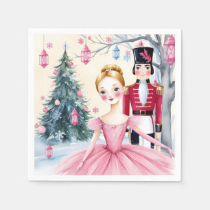 Roze Kerstnotenkraker Ballet & Ballerina Servet