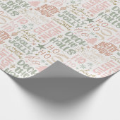 Roze kerstpapier cadeaupapier (Hoek)