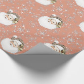 Roze  kerstpapier cadeaupapier (Hoek)