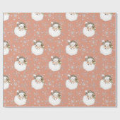 Roze  kerstpapier cadeaupapier (Vlak)