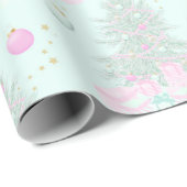 Roze kerstpapier cadeaupapier (Rol Hoek)