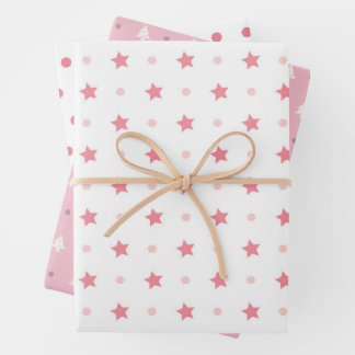 Roze kerstpapier voor de rotting inpakpapier vel