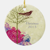 Roze  kerstparen Ornament met  (Achterkant)