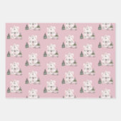  roze kerstpatronen inpakpapier vel (Voorkant 3)