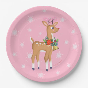 Roze kerstrecro Rudolph Reindeer Paper Bord