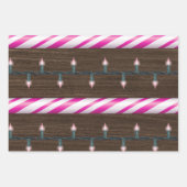 Roze Kerstscènes Inpakpapier Vel (Voorkant 2)