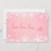 Roze kerstsneeuw en sinterklaas met rendieren feestdagenkaart (Voorkant)