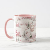 Roze Kerstsneeuw Scene Mok (Links)