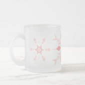 Roze kerstsnowflake met monogram matglas koffiemok (Links)