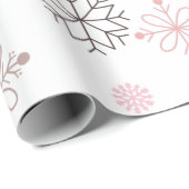 Roze kerstsnowflake ompakpapier cadeaupapier (Rol Hoek)