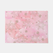 Roze kerstsnowflakes Boho Pattern Deurmat (Voorkant)