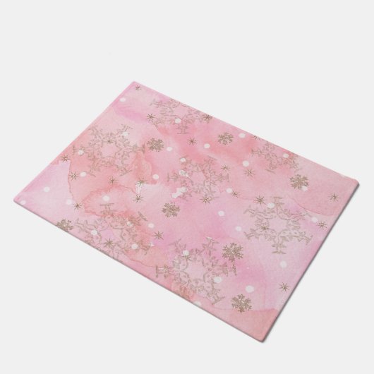 Roze kerstsnowflakes Boho Pattern Deurmat (Schuin)