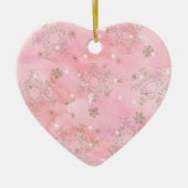 Roze kerstsnowflakes Boho Pattern Keramisch Ornament (Voorkant)