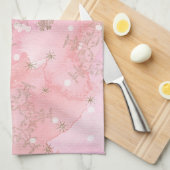 Roze kerstsnowflakes Boho Pattern Theedoek (Quarter Fold)