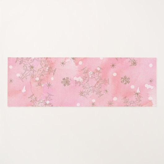 Roze kerstsnowflakes Boho Pattern Yogamat (Voorkant (horizontaal))