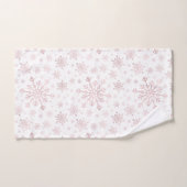 roze kerstsnowflakes op winterwit bad handdoek (Handdoek)