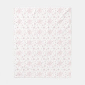  roze kerstsnowflakes op winterwit  fleece deken (Voorkant)