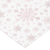  roze kerstsnowflakes op winterwit   tafelkleed (Gekanteld)