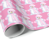 Roze kerstsnowman Holiday inpakpapier (Rol Hoek)