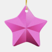 Roze kerstStar-Ornament  Keramisch Ornament (Achterkant)