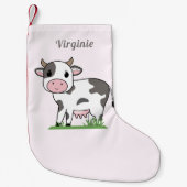 Roze kerststop met Koe Kleine Kerstsok (Voorkant)