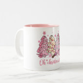 Roze Kersttaarten Mok Oh Kerstboom (Voorkant links)