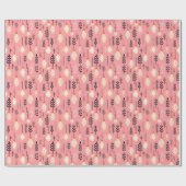 roze kerstverlichting inpakpapier (Vlak)