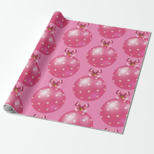 Roze kerstversiering cadeaupapier