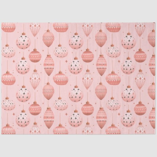 Roze kerstversiering en sterren kerst tissuepapier (Voorkant)