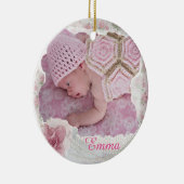 roze kerstversiering in Floral Keramisch Ornament (Rechts)