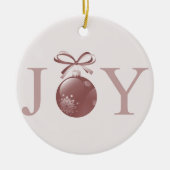 Roze kerstversiering keramisch ornament (Voorkant)