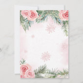 Roze Kerstversiering Winter Baby shower Kaart (Achterkant)