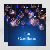 Roze kerstversieringen - Kaart met cadeaubon (Voorkant / Achterkant)