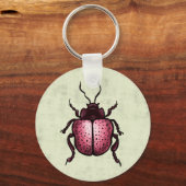 Roze ketel QR Code Cute Insect Art Entomology Sleutelhanger (Voorkant)