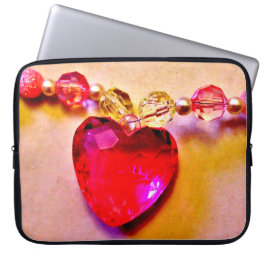 Roze Ketting van het hart Laptop Sleeve