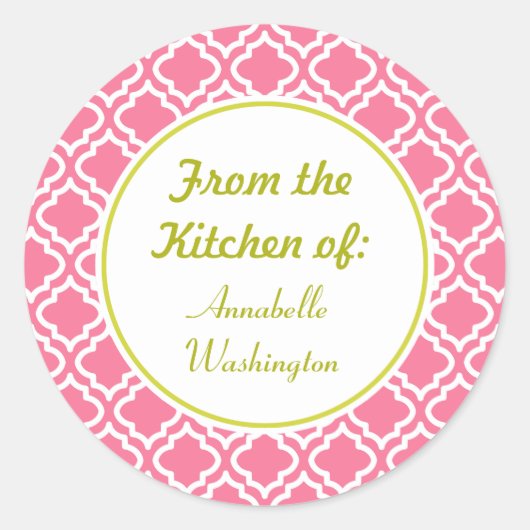 Roze Keuken Bakken Gift Stickers (Voorkant)