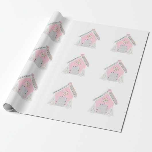 Roze keukenbroodpakpapier cadeaupapier (Uitgerold)