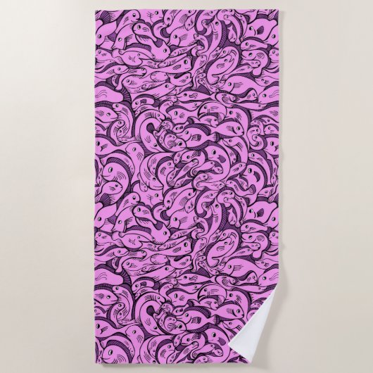 Roze keukenhanddoek strandlaken (Voorkant)