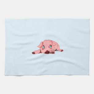 Roze keukenhanddoek - Uw kleur - Tekst