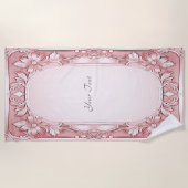 Roze keukenhanddoek van Floral Strandlaken (Voorkant)