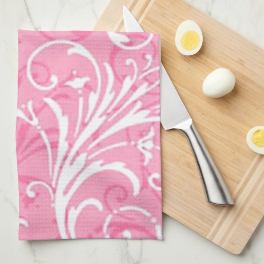 Roze keukenhanddoek voor sierdoeleinden (Quarter Fold)