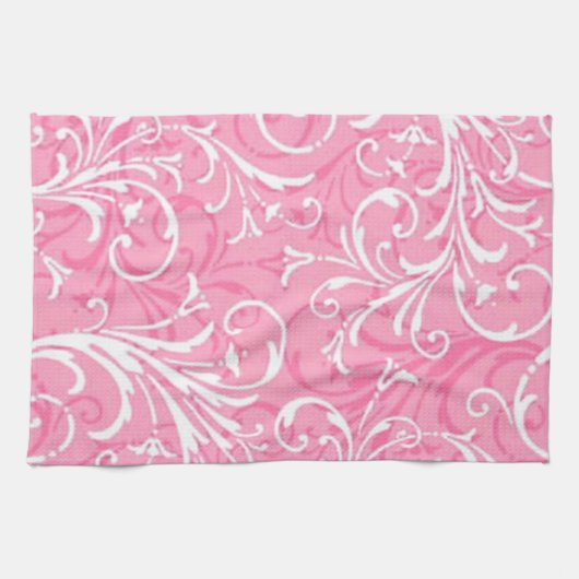 Roze keukenhanddoek voor sierdoeleinden (Horizontaal)